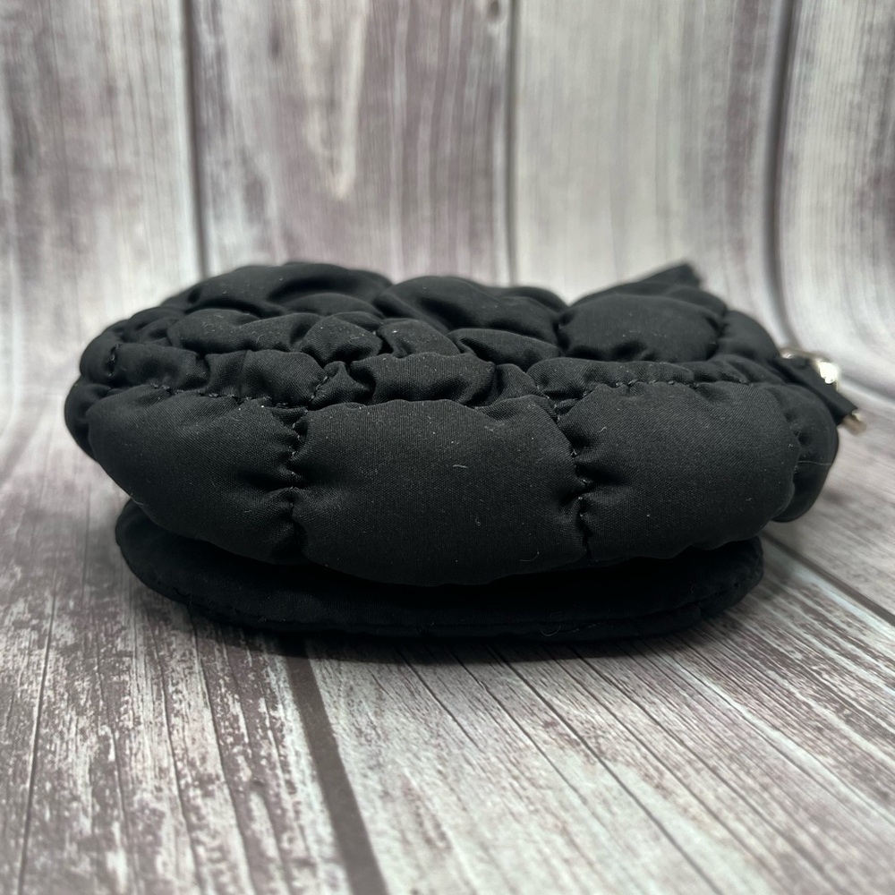NEW Micro Mini Puffer Bag Charm Wristlet Clutch Puff Padded Quilted Black - Picture 12 of 16